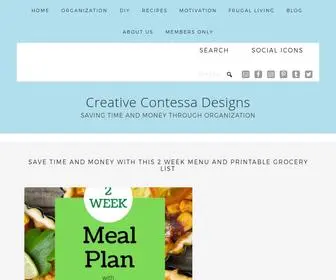 Creativecontessadesigns.com(Saving Time and Money Through Organization) Screenshot