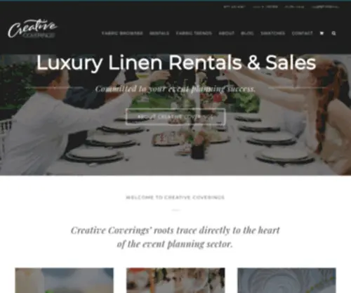 Creativecoverings.com(Linen Rentals & Sales) Screenshot