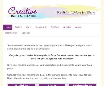 Creativeimplementations.com(WordPress Websites for Writers) Screenshot