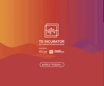 Creativeincubator.ca(Incubator for Creative Entrepreneurship) Screenshot