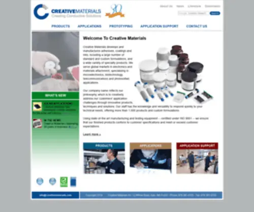 Creativematerials.com(Creative Materials Conductive Adhesives) Screenshot