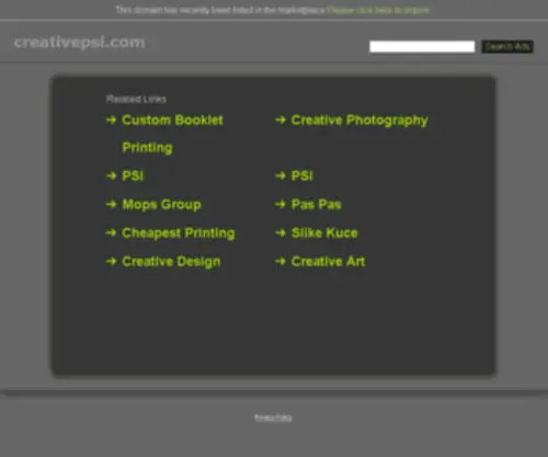 Creativepsi.com(Creative Printing Services Inc) Screenshot