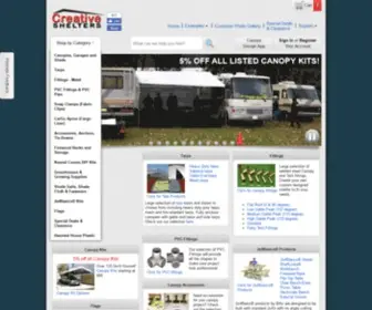 Creativeshelters.com(Canopy Kits) Screenshot