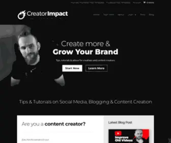 Creatorimpact.com(Tools & Advice for Content Creators) Screenshot