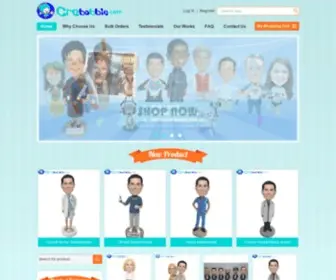 Crebobble.com(Custom Bobbleheads) Screenshot