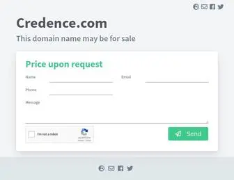 Credence.com(Domain name may be for sale) Screenshot