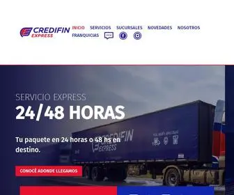 Credifinexpress.com.ar(Servicio express de paquetería en 24 horas y transporte de cargas) Screenshot