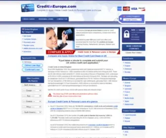 Creditineurope.com(Compare & Apply Online for Credit Cards and Personal Loans in Europe) Screenshot