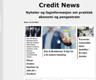 Creditnews.no(Credit News: Nyheter og faginformasjon om praktisk økonomi og pengestrøm) Screenshot