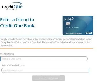 Creditonefriends.com(Refer a Friend) Screenshot