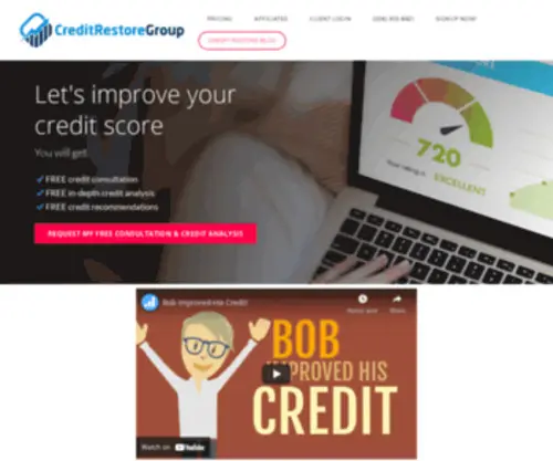 CreditreStoregroup.com(Credit Restore Group) Screenshot