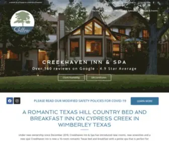 Creekhaveninn.com(Texas hill country romantic lodgingCreekhaven Inn) Screenshot
