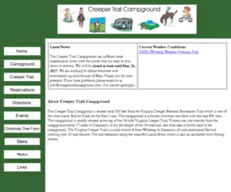 Creepertrailcampground.com(The best campground to camp while riding the Virginia Creeper Trail) Screenshot