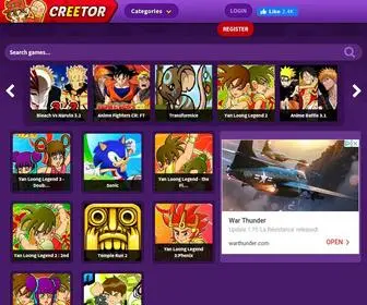 Creetor.com(Play Free Online Games) Screenshot