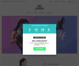 Creez.in(Activewear, Sportswear, Gym wear & Yoga wear Online in India) Screenshot