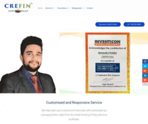 Crefinindia.com(Management Consultancy) Screenshot