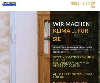 Cremers-Technik.com(Klimatechnik & KlimagerÃ¤te aus KÃ¶ln) Screenshot