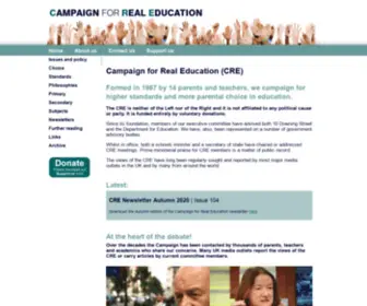 Cre.org.uk(Campaign for Real Education) Screenshot