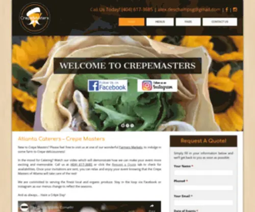 Crepemasters.com(Atlanta Caterers Crepe Masters 160 Clairemont Ave) Screenshot