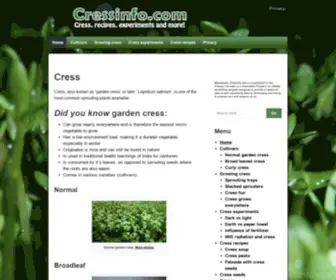 Cressinfo.com(All about garden cress) Screenshot