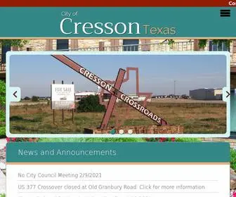 Cressontx.org(City of Cresson Texas) Screenshot