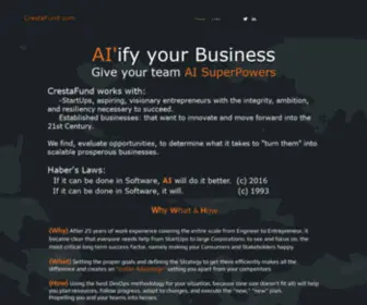 Crestafund.com(Starting startups, george haber) Screenshot
