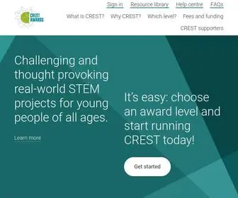 Crestawards.org(CREST is the British Science Association's scheme for STEM project work) Screenshot