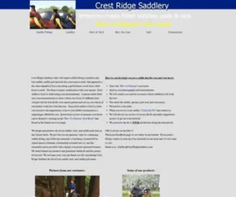 Crestridgesaddlery.com(Crest Ridge Saddlery specializes in saddle fitting to produce a saddle) Screenshot