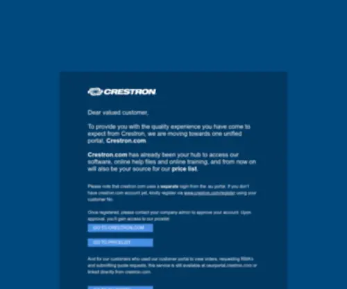 Crestron.co.uk(Smart home technology) Screenshot