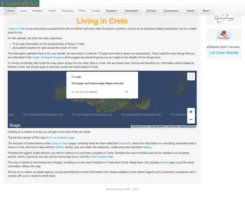 Cretanadvice.co.uk(Living in Crete) Screenshot