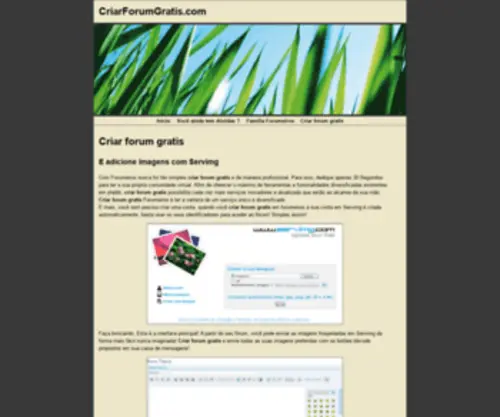 CriarforumGratis.com(Tudo para criar forum gratis) Screenshot