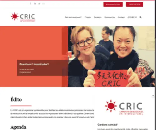 Criccentresud.org(Carrefour de ressources en Interculturel) Screenshot