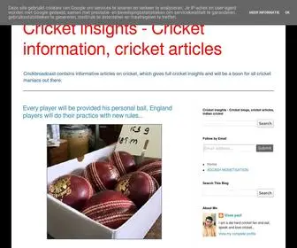 Crickbroadcast.info(Cricket insights) Screenshot