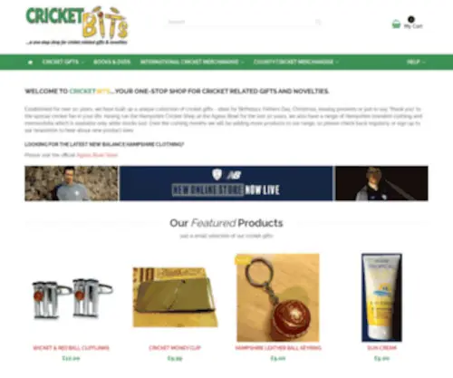 Cricketbits.co.uk(CricketBits has one of the largest selections of cricket related gifts and novelties) Screenshot