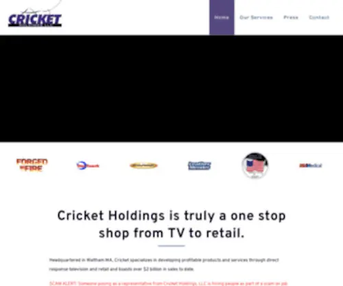 Cricketholdings.com(Direct Response Television Marketing and Advertising Services) Screenshot