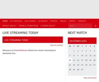 Crickettelecast.com(Watch Live Cricket Streaming in India for free) Screenshot