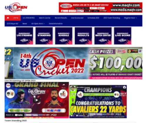 Cricketusopen.com(USA's No.1 T20 League) Screenshot