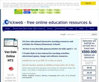 Crickweb.co.uk(Primary school resources) Screenshot