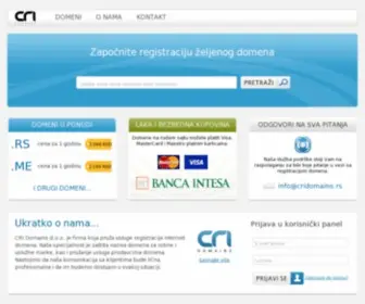 CriDomains.rs(Registracija ccTLD i gTLD domena) Screenshot