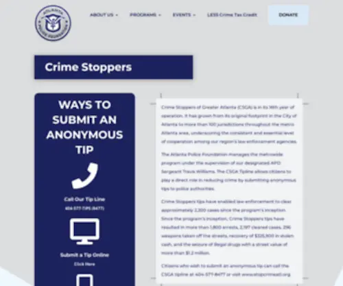 Crimestoppersatlanta.org(Crime Stoppers Atlanta) Screenshot