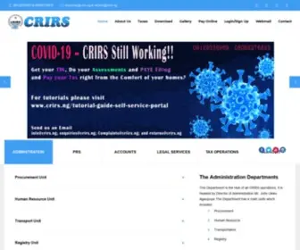 Crirs.ng(Cross River Internal Revenue Service (CRIRS) is the agancy that manages Cross River State Internal Revenue Service) Screenshot