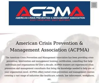 Crisispreventionmanagement.com(American Crisis Prevention and Management Association) Screenshot