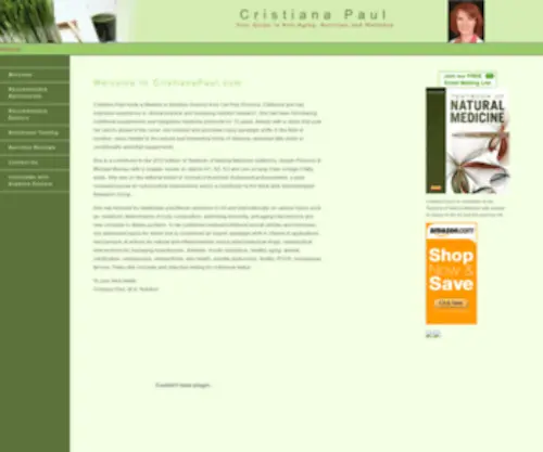 Cristianapaul.com(Anti-Aging, Nutrition and Wellness by Cristiana Paul) Screenshot