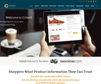 Criteek.com(Customer-generated video reviews) Screenshot
