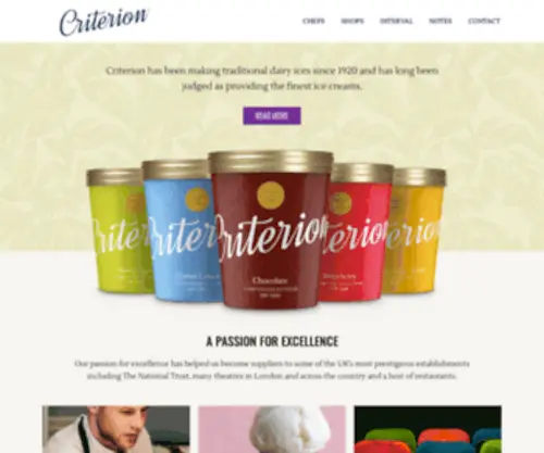 Criterion-Ices.co.uk(A Very English Ice Cream) Screenshot