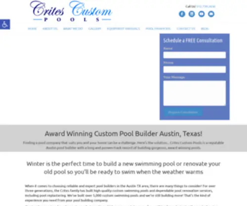 Critescustompools.com(Swimming Pool Construction Company) Screenshot