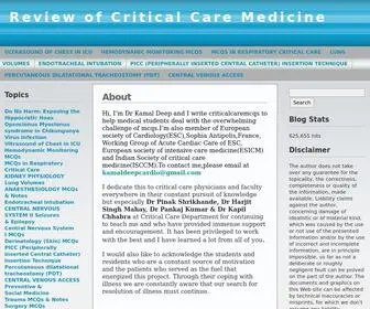 Criticalcaremcqs.com(Review of Critical Care Medicine) Screenshot