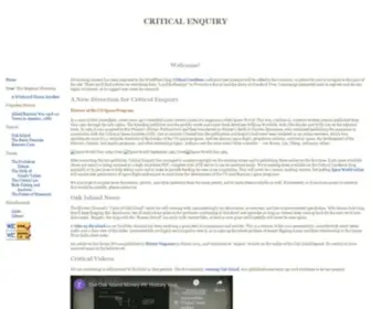 Criticalenquiry.org(Critical Enquiry Home) Screenshot