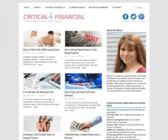 Criticalfinancial.com(One Stop Finance Blog) Screenshot