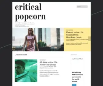 Criticalpopcorn.com(Critical popcorn) Screenshot